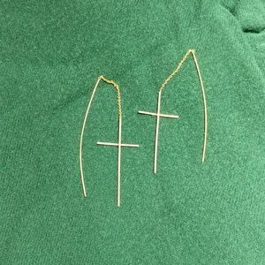 Cross thread earrings